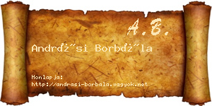 Andrási Borbála névjegykártya